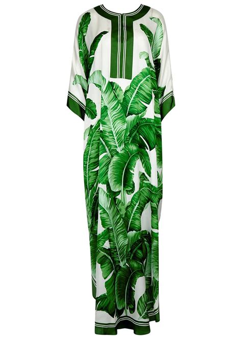 dolce gabbana palm print dress